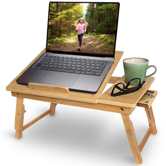 Mesa BambuFlex: comodidad portátil. Trabaja desde tu cama o sofá, sin mala postura. 😌💻