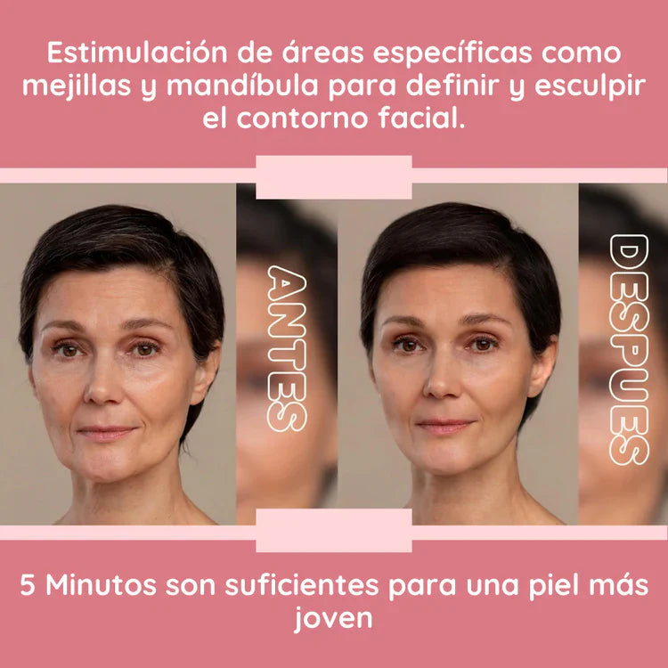 Masajeador facial Skindion - 10 Pzas de parches de ojos 24K de REGALO