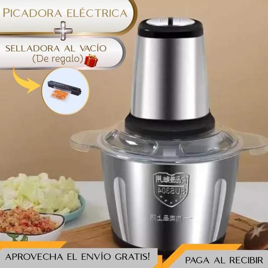 Picadora Eléctrica 2L + Selladora Al Vacío de regalo 🎁