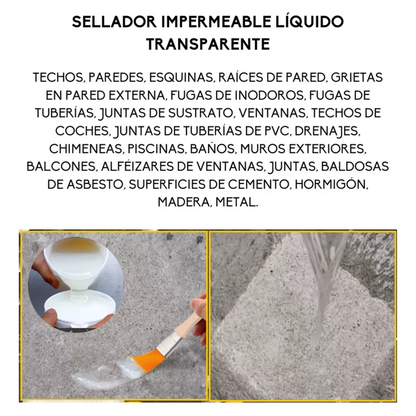 Sellador Adhesivo Transparente 1 kg con brocha + Destapador de Cañerias de regalo 🎁