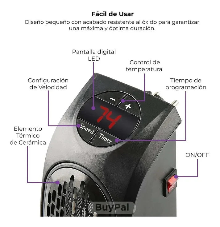 CALEFACTOR ELECTRICO ABRASIO: Lleva el calor a cualquier rincón