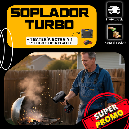 SOPLADOR TURBO + 1 BATERIA EXTRA + ESTUCHE RÍGIDO DE REGALO 🎁