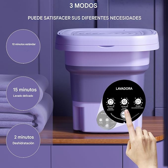 Mini lavadora y centrifugadora 8L + 12 pastillas de limpieza de regalo 🎁