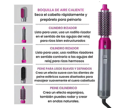 Cepillo secador 5 en 1 HairMaster -Mascarilla Limpiadora Carbón de regalo 🎁