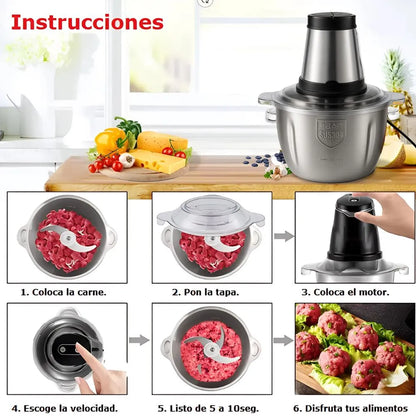 Picadora Eléctrica 2L + Selladora Al Vacío de regalo 🎁